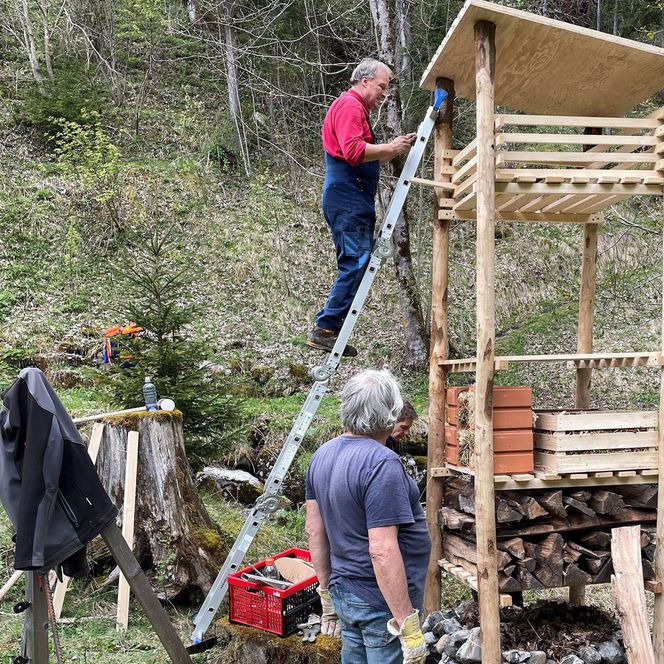 Foto Der Aufbau des Lebensturms - zum Foto