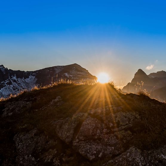 Foto Sonnenaufgang über den Diemtigtaler Bergen - zum Foto