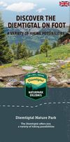 Cover page brochure summer hiking map and railway experience