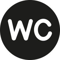 Piktogramm mit Schriftzug WC